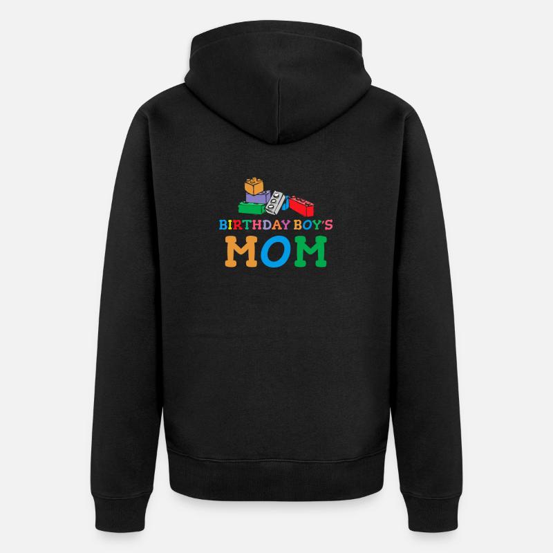 Mère du garçon d’anniversaire Bauklötze - Veste à capuche bio Premium Unisexe - noir