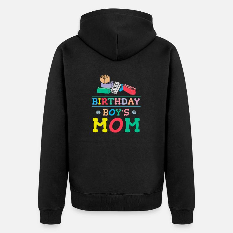 Mère du garçon d’anniversaire Bauklötze - Veste à capuche bio Premium Unisexe - noir