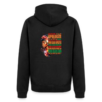 BLM Melanin Pride Ne vous excusez jamais pour vos Black S - Veste à capuche bio Premium Unisexe - noir - Dos - Nico (187cm)
