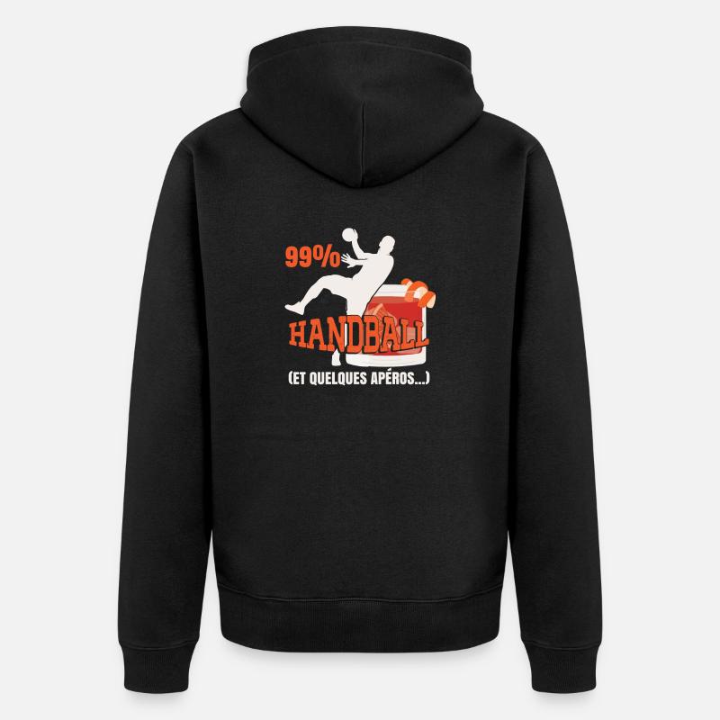 Handball Apéro Humour - Veste à capuche bio Premium Unisexe - noir