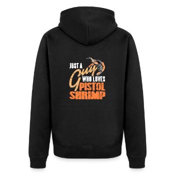 Juste un gars qui aime Pistol Shrimp Retro Funny - Veste à capuche bio Premium Unisexe - noir - Dos - Nico (187cm)