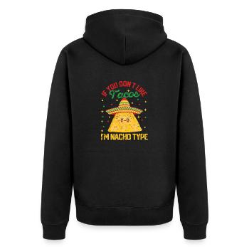 Si vous n’aimez pas les tacos, je suis une luxure de type Nacho - Veste à capuche bio Premium Unisexe - noir - Dos - Nico (187cm)