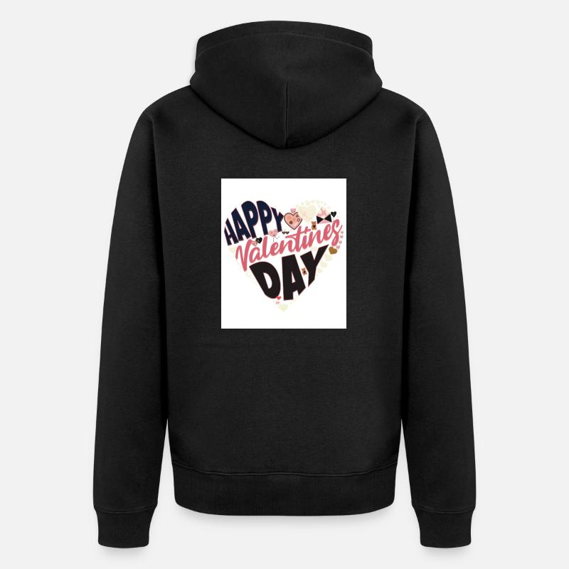 Bonne Saint-Valentin - Veste à capuche bio Premium Unisexe - noir