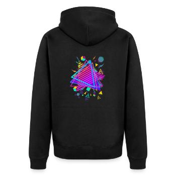 vaporwave synthwave 80's 70's disco retro vintage - Unisex Premium Organic Zip Hoodie - black - Back - Nico (187cm)
