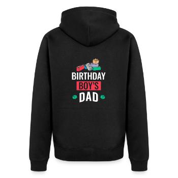 Vater Des Geburtstagskindes Baut Bauklötze - Unisex Premium Bio Zip Hoodie - Schwarz - Hinten - Nico (187cm)
