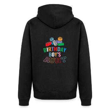 Blocs de construction de la tante du garçon d’anniversaire - Veste à capuche bio Premium Unisexe - noir - Dos - Nico (187cm)