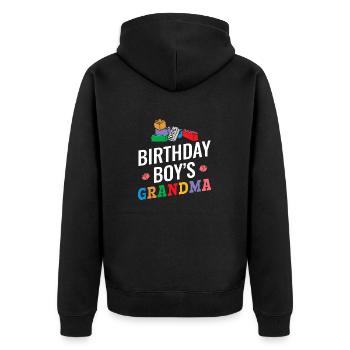 Birthday Kids Grandma Building Blocks - Veste à capuche bio Premium Unisexe - noir - Dos - Nico (187cm)