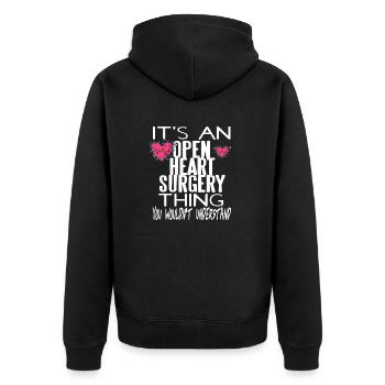 Chirurgie à cœur ouvert chose que vous ne comprendriez pas - Veste à capuche bio Premium Unisexe - noir - Dos - Nico (187cm)