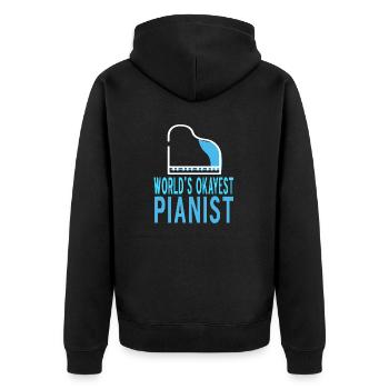 World’s Okayest Pianist Rétro Funny Pianist - Veste à capuche bio Premium Unisexe - noir - Dos - Nico (187cm)