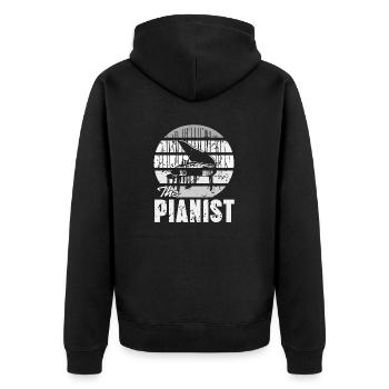 The PIANIST Awesome Retro Vintage Pianist Designs - Veste à capuche bio Premium Unisexe - noir - Dos - Nico (187cm)
