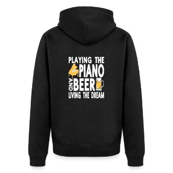 Jouer au piano et à la bière Vivre le rêve drôle - Veste à capuche bio Premium Unisexe - noir - Dos - Nico (187cm)