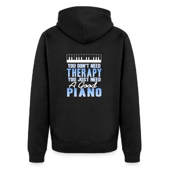Vous n’avez pas besoin de thérapie, vous avez juste besoin d’un bon piano - Veste à capuche bio Premium Unisexe - noir - Dos - Nico (187cm)