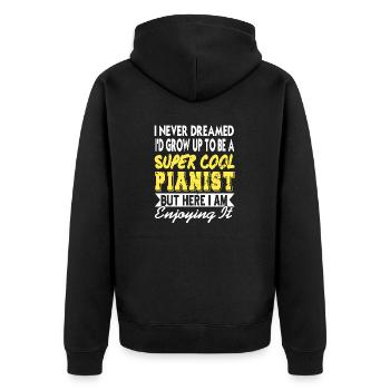 Je n’ai jamais rêvé de devenir un super pianiste - Veste à capuche bio Premium Unisexe - noir - Dos - Nico (187cm)