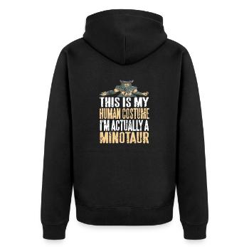 This Is My Human Costume I'm Actually A Minotaur - Unisex Premium Bio Zip Hoodie - Schwarz - Hinten - Nico (187cm)