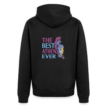 The Best Athena Ever Retro Funny Greek Mythology - Unisex Premium Organic Zip Hoodie - black - Back - Nico (187cm)