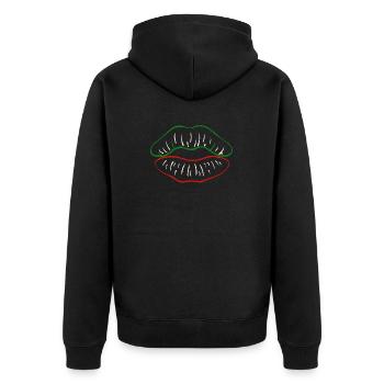 Les lèvres du drapeau mexicain embrassent Cinco De Mayo - Veste à capuche bio Premium Unisexe - noir - Dos - Nico (187cm)