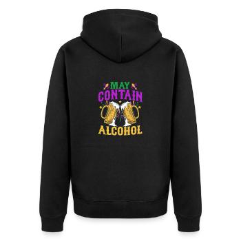 May Contain Alcohol Mardi Gras Parade - Unisex Premium Organic Zip Hoodie - black - Back - Nico (187cm)