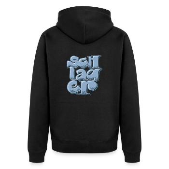 Schlager - Unisex Premium Bio Zip Hoodie - Schwarz - Hinten - Nico (187cm)