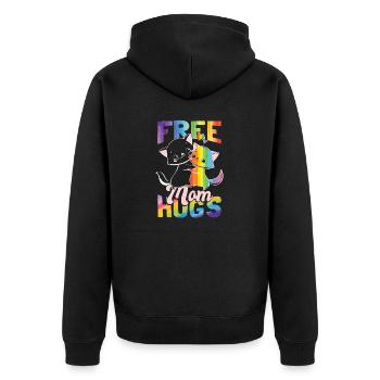 Pride Month | LGBTQ Mom | Lesbische | Schwul - Unisex Premium Bio Zip Hoodie - Schwarz - Hinten - Nico (187cm)