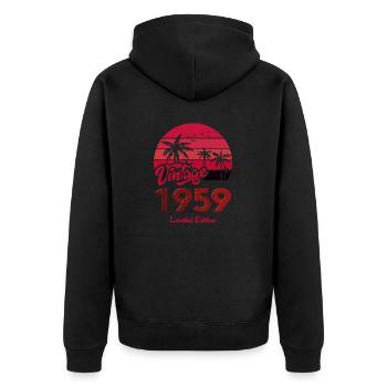 Vintage Année 1959 Edition Limitée Rouge - Veste à capuche bio Premium Unisexe - noir - Dos - Nico (187cm)