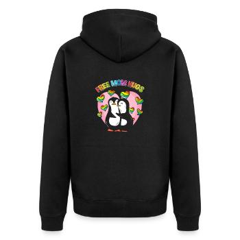 Kostenlose Mama-Umarmungen | Gay Pride | Pride Month | LGBT - Unisex Premium Bio Zip Hoodie - Schwarz - Hinten - Nico (187cm)