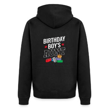 Blocs de construction de la tante du garçon d’anniversaire - Veste à capuche bio Premium Unisexe - noir - Dos - Nico (187cm)