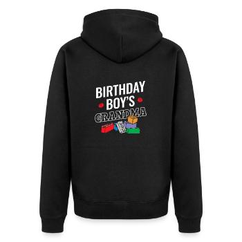 Birthday Kids Grandma Building Blocks - Veste à capuche bio Premium Unisexe - noir - Dos - Nico (187cm)