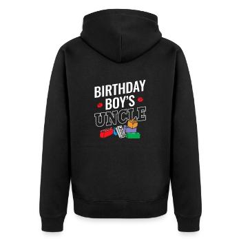 Oncle du garçon d’anniversaire Bauklötze - Veste à capuche bio Premium Unisexe - noir - Dos - Nico (187cm)