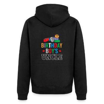 Oncle du garçon d’anniversaire Bauklötze - Veste à capuche bio Premium Unisexe - noir - Dos - Nico (187cm)
