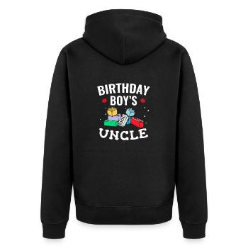 Oncle du garçon d’anniversaire Bauklötze - Veste à capuche bio Premium Unisexe - noir - Dos - Nico (187cm)