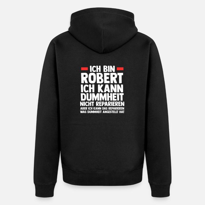 Robert - Unisex Premium Bio Zip Hoodie - Schwarz