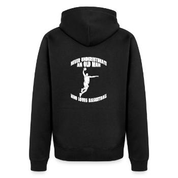 Équipe de basket-ball Joueur de basket-ball Basket-ball - Veste à capuche bio Premium Unisexe - noir - Dos - Nico (187cm)
