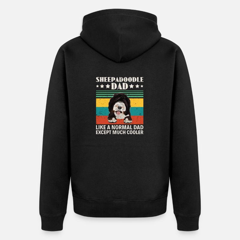 Sheepadoodle Doodle Hund - Unisex Premium Bio Zip Hoodie - Schwarz