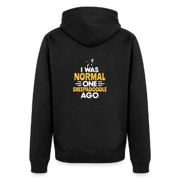 Sheepadoodle Doodle Dog - Unisex Premium Organic Zip Hoodie - black - Back - Nico (187cm)