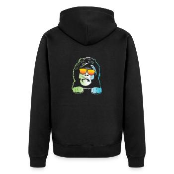 Sheepadoodle Doodle Dog - Unisex Premium Organic Zip Hoodie - black - Back - Nico (187cm)