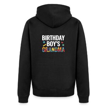 Birthday Kids Grandma Building Blocks - Veste à capuche bio Premium Unisexe - noir - Dos - Nico (187cm)