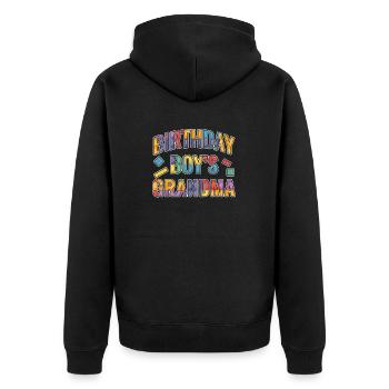 Birthday Kids Grandma Building Blocks - Veste à capuche bio Premium Unisexe - noir - Dos - Nico (187cm)