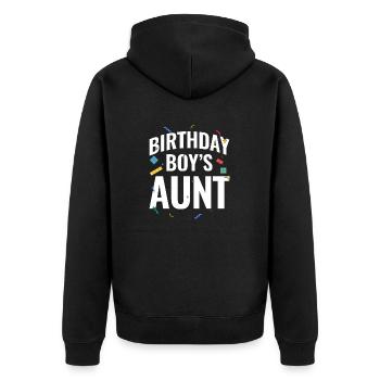 Blocs de construction de la tante du garçon d’anniversaire - Veste à capuche bio Premium Unisexe - noir - Dos - Nico (187cm)