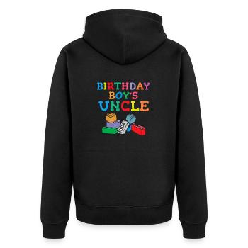 Oncle du garçon d’anniversaire Bauklötze - Veste à capuche bio Premium Unisexe - noir - Dos - Nico (187cm)