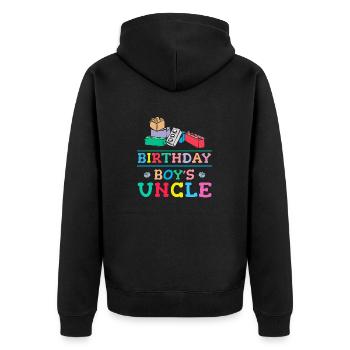 Oncle du garçon d’anniversaire Bauklötze - Veste à capuche bio Premium Unisexe - noir - Dos - Nico (187cm)