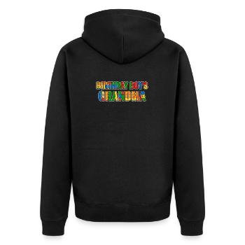 Birthday Kids Grandma Building Blocks - Veste à capuche bio Premium Unisexe - noir - Dos - Nico (187cm)