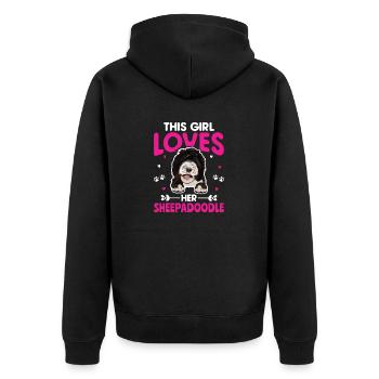 Sheepadoodle Doodle Dog - Veste à capuche bio Premium Unisexe - noir - Dos - Nico (187cm)