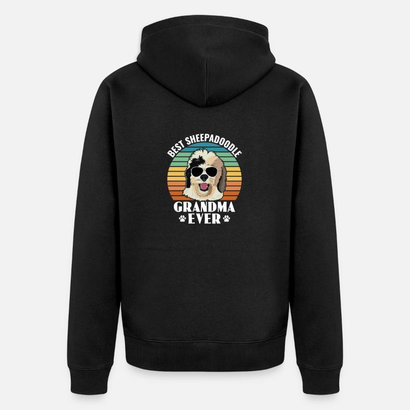 Sheepadoodle Doodle Chien - Veste à capuche bio Premium Unisexe - noir