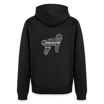 Sheepadoodle Doodle Dog - Unisex Premium Organic Zip Hoodie - black - Back - Nico (187cm)