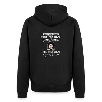 Sheepadoodle Doodle Dog - Veste à capuche bio Premium Unisexe - noir - Dos - Nico (187cm)