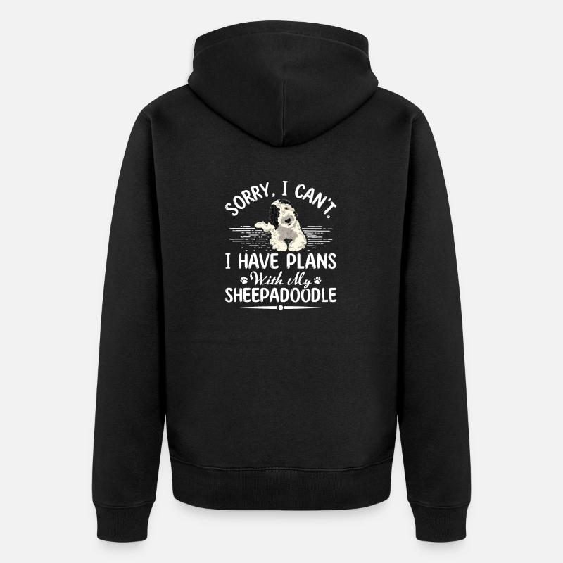 Sheepadoodle Doodle Hund - Unisex Premium Bio Zip Hoodie - Schwarz