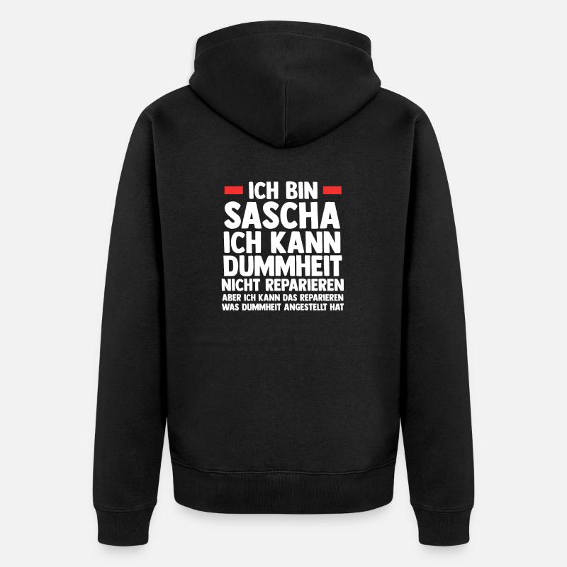Sascha - Unisex Premium Bio Zip Hoodie - Schwarz