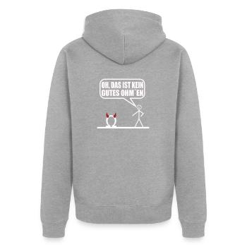 Lustiges Strichmännchen kein gutes omen - Unisex Premium Bio Zip Hoodie - Grau meliert - Hinten - Nico (187cm)