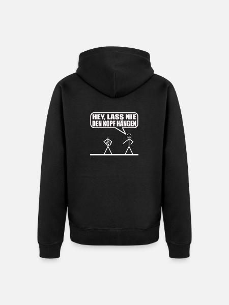 Funny stick figure - Unisex Premium Organic Zip Hoodie - black