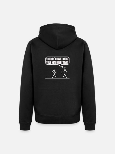Funny stick figure - Unisex Premium Organic Zip Hoodie - black